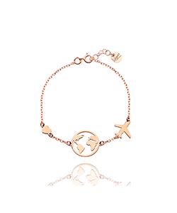 Armband "Wereld" Roze Goud